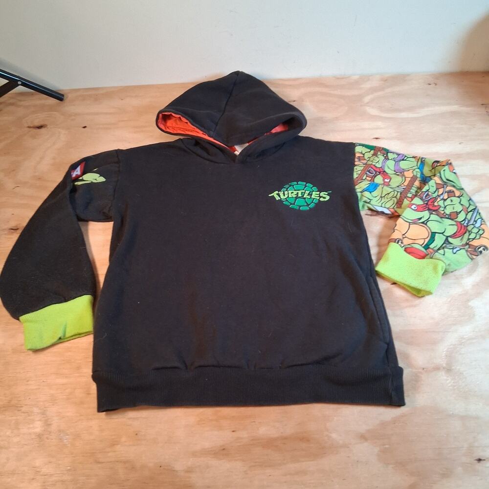 Teenage Mutant Ninja Turtles Boys Sweater Sz L Hooded Sweatshirt Cartoon Turtles